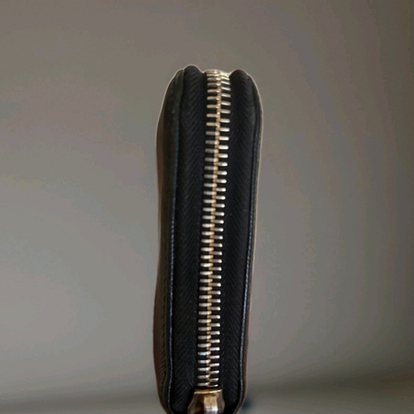 PRADA Zip Around Long Wallet Black Saffiano Leather Gold Logo Made In Italy - Picture 5 of 10